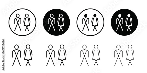 wc toilet door plate icon Vector flat thin line illustration