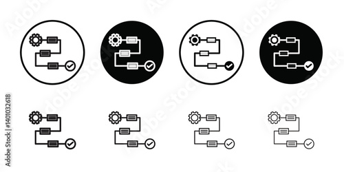 Workflow process icon Vector flat thin line illustration