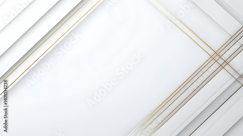 Abstract Geometric Design With White And Gold Lines