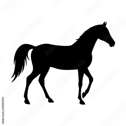 horse silhouette isolated on white