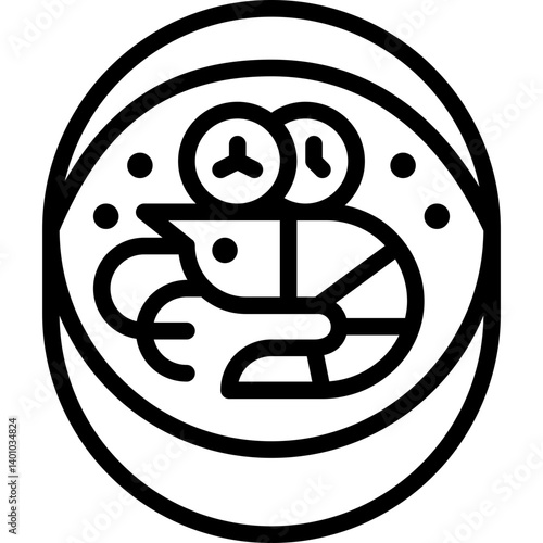 tom yum goong line icon