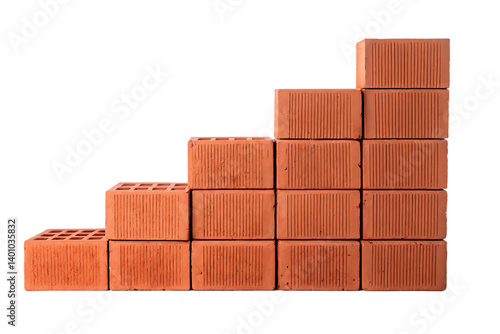 red bricks isolated on white