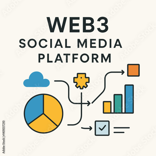 Web3 social media platform infographic showing data trends  