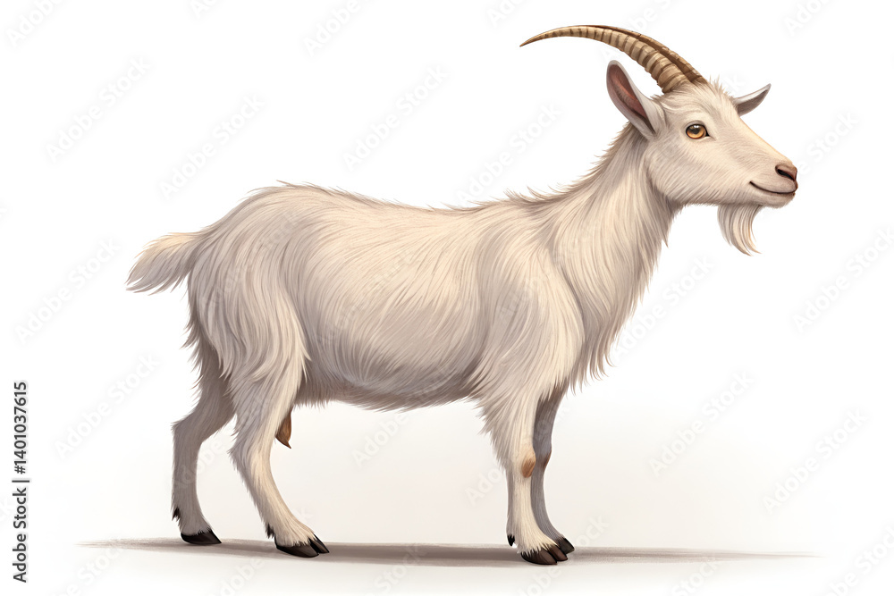 Fototapeta premium goat on a white background