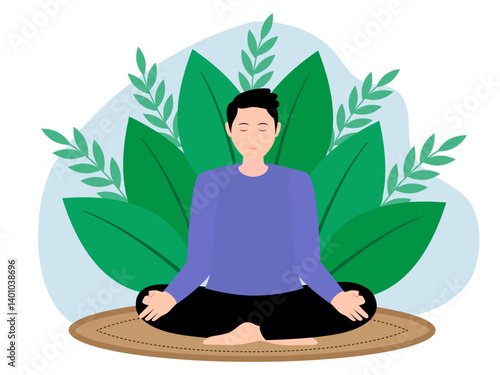 mindful meditation path to inner peace stress relief mental clarity illustration clipart
