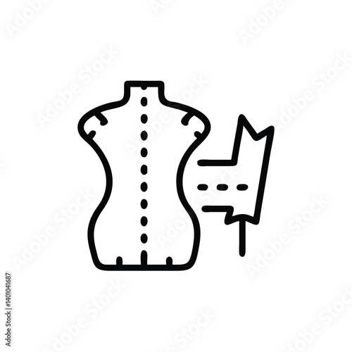 Dressmaking Dummy With Measurement Line Vector Icon Fashion And Tailoring Equipment