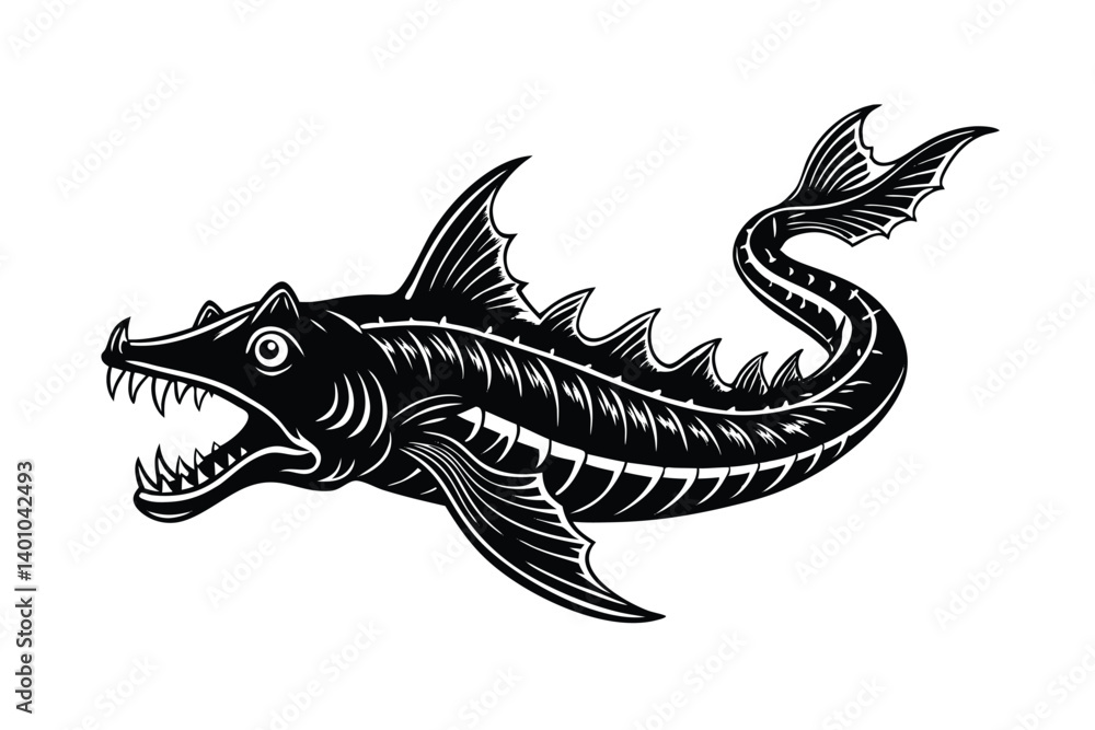 Obraz premium leviathan-vector-illustration-on-white-background 