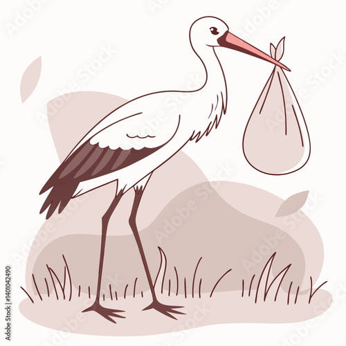 stork with baby