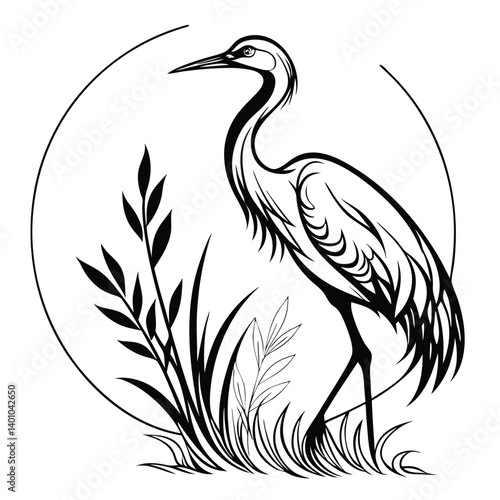 heron silhouette vector