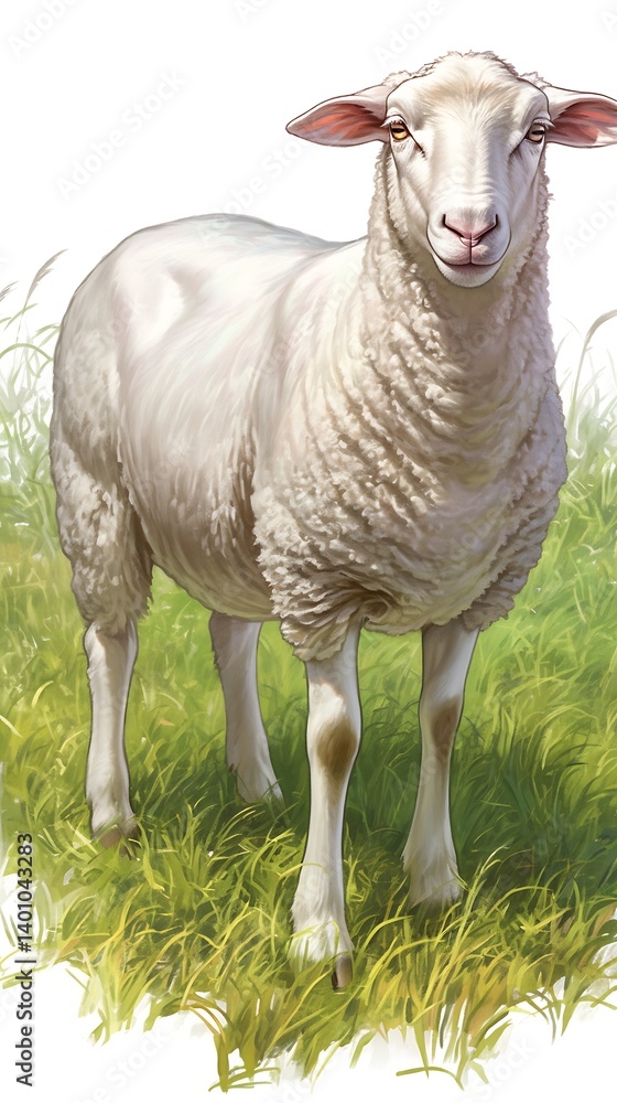 Sheep Portrait in Meadow Sheep Portrait in Meadow