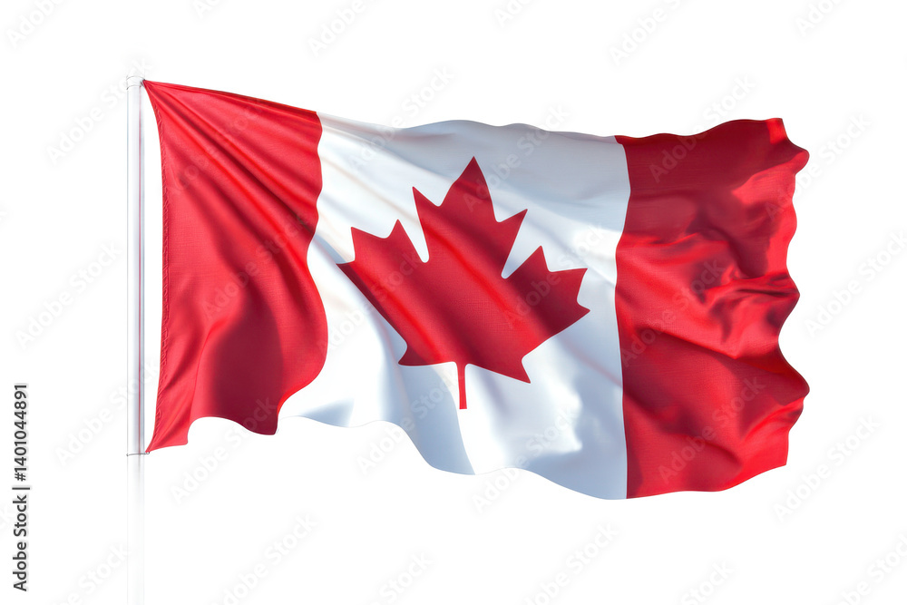Canadian flag waving in the wind national symbol of canada maple leaf patriotism Canadian flag waving in the wind national symbol of canada maple leaf patriotism