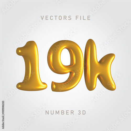 19k gold color, shiny and clean