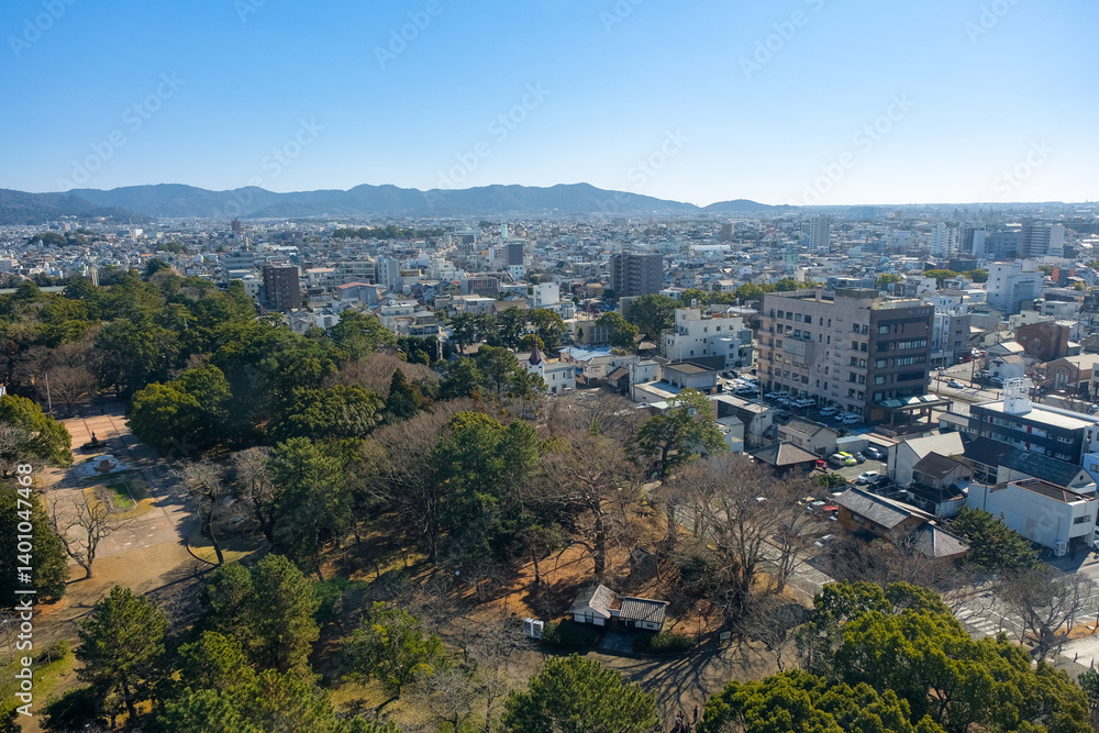 Obraz premium 愛知県豊橋市 豊橋市役所、展望ロビーから見る豊橋の街並み