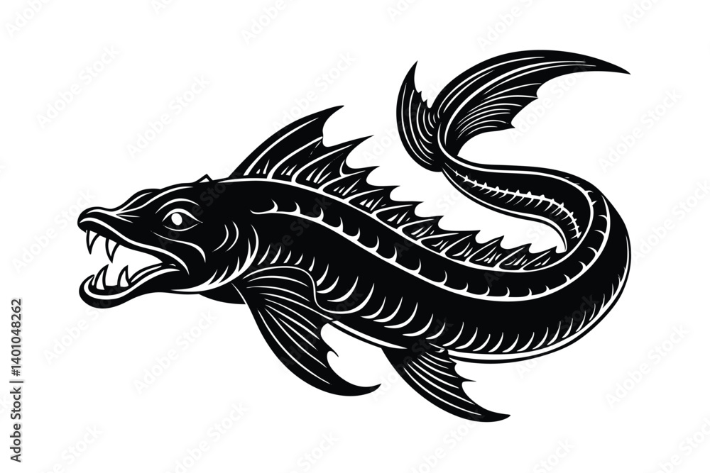 leviathan-vector-illustration-on-white-background leviathan-vector-illustration-on-white-background