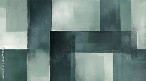 Soft overlapping rectangles in muted green and gray 