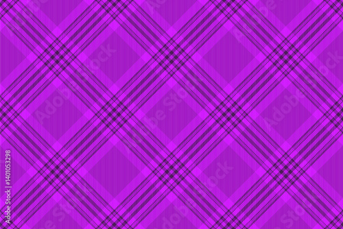 Vibrant purple diagonal plaid pattern.  A modern, textured design perfect for textiles, website backgrounds, or fashion projects.  The intersecting lines create a dynamic, energetic feel.