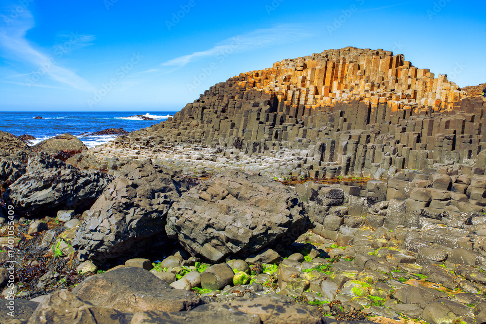 The basalt columns in County Antrim, Northern Ireland, known as the Giant's Causeway