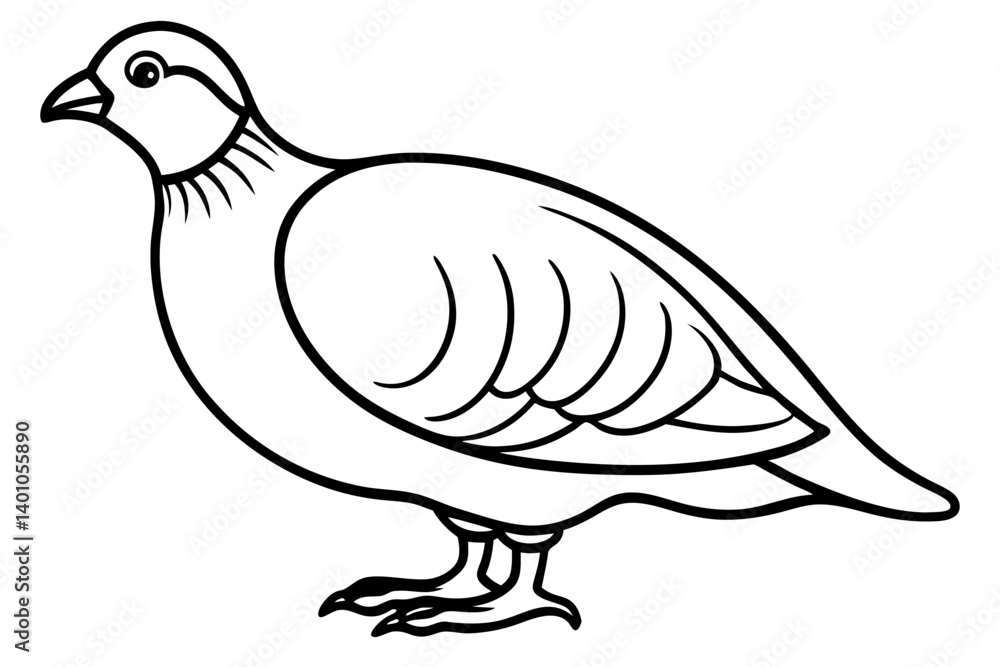 Fototapeta premium Quail Silhouette Line Art