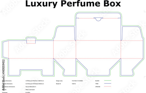 Wallpaper Mural Perfume Box Packaging Design Template With Bleed Trim And Crease Lines For Luxury Brand Presentation Torontodigital.ca