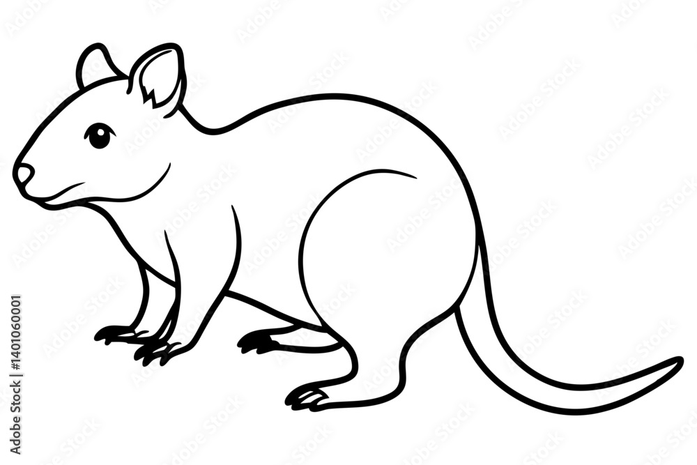 Obraz premium Quokka Minimal Line Drawing