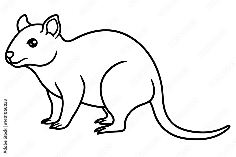 Fototapeta premium Quokka Minimal Line Drawing