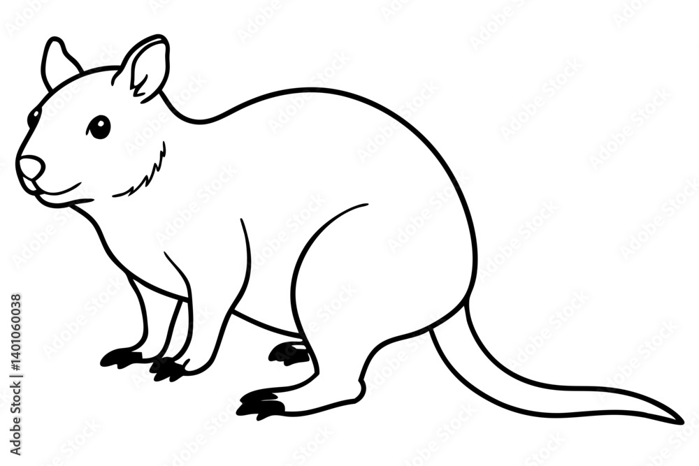 Obraz premium Quokka Minimal Line Drawing