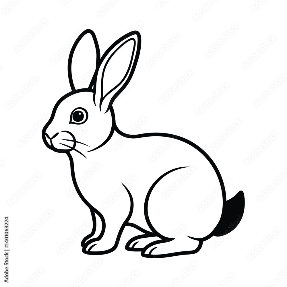 line art of rabbit on white background line art of rabbit on white background