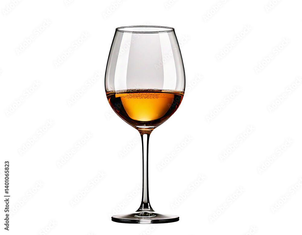 A glass of wine on a transparent background. png file. Generative AI
