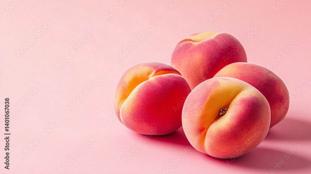 Fresh peaches showcase food photography indoor setting close-up view vibrant colors healthy eating concept
