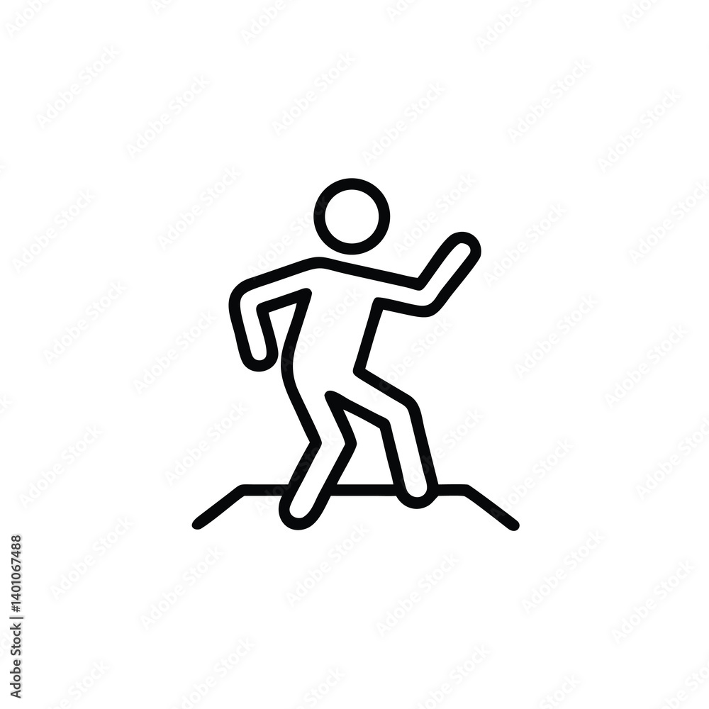 Outline Silhouette Of Person Stepping Up Or Climbing Over An Obstacle Icon Illustration Symbol Minimalist Design Outline Silhouette Of Person Stepping Up Or Climbing Over An Obstacle Icon Illustration Symbol Minimalist Design