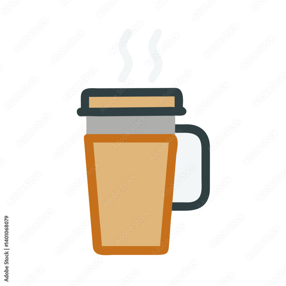 Hot Beverage in Travel Mug Icon Design Hot Beverage in Travel Mug Icon Design