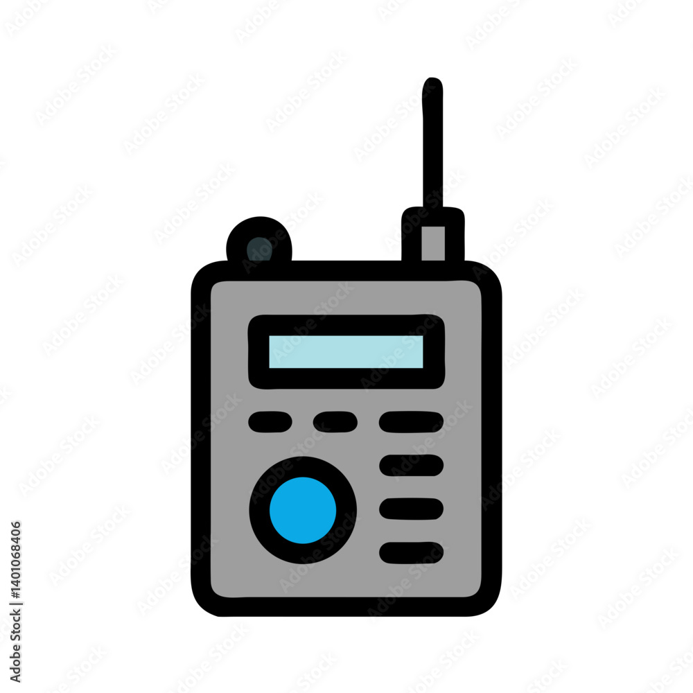Portable Radio with Antenna Icon Design Portable Radio with Antenna Icon Design