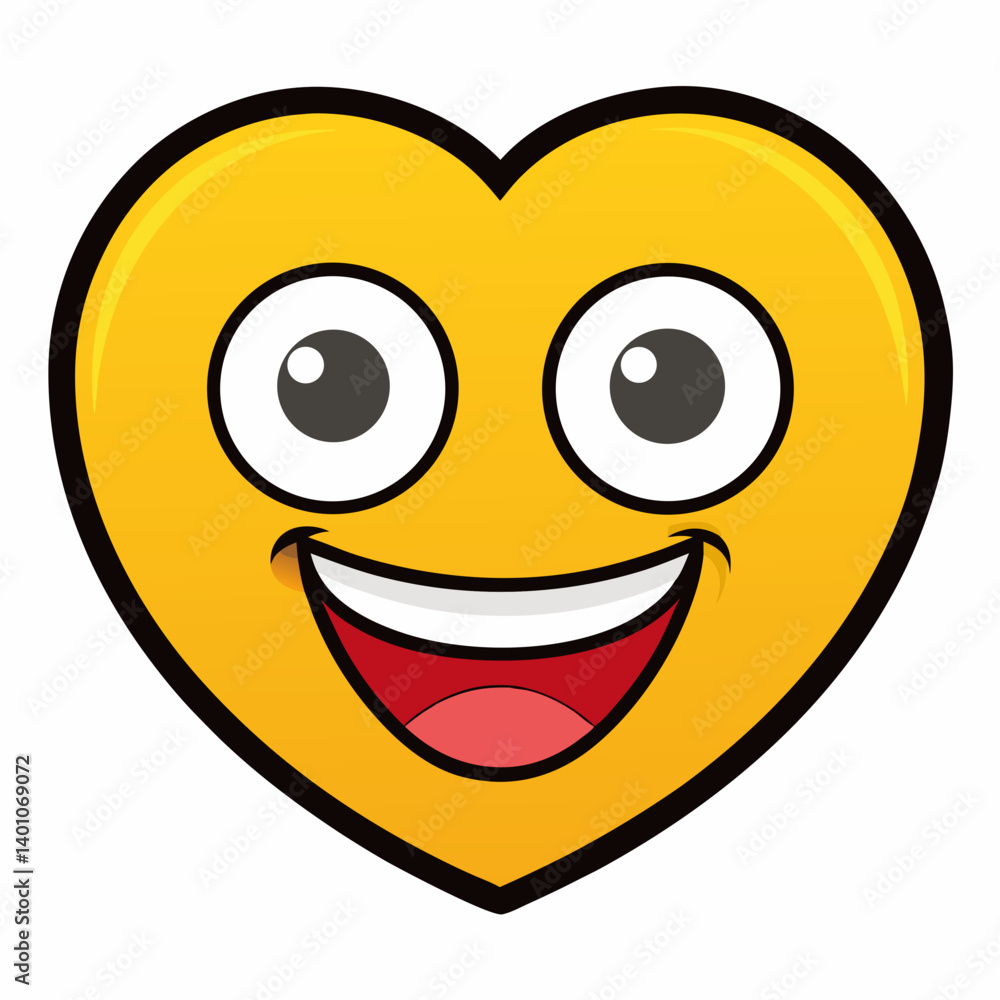 Happy heart face emoji cartoon with smile positive expression symbol
Happy heart face emoji cartoon with smile positive expression symbol
