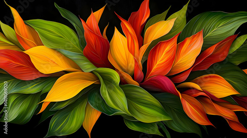 Wallpaper Mural Vibrant Tropical Floral Arrangement Torontodigital.ca