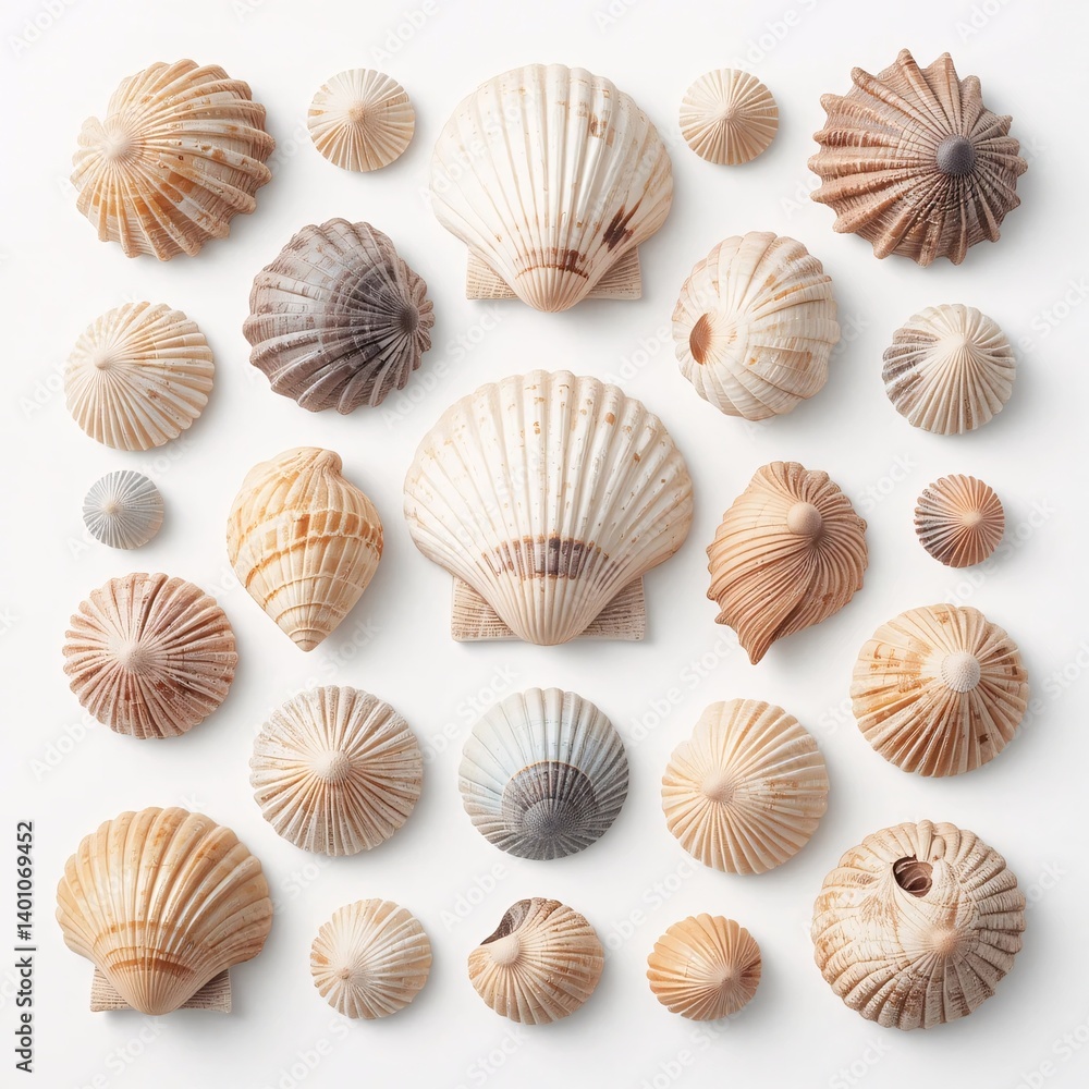 Seashells Collection Beach Decor Ocean Theme Summer Background Seashells Collection Beach Decor Ocean Theme Summer Background