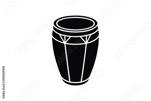 Silhouette art illustration of a conga drum.eps
