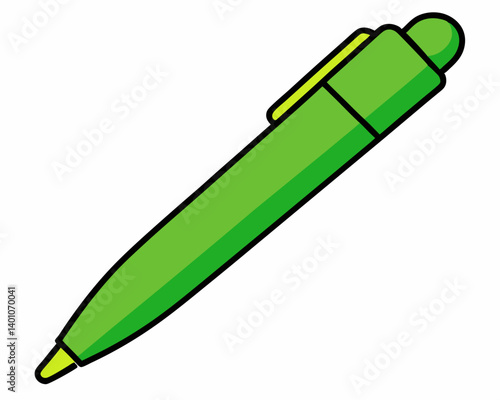 Green Pen Icon for Creative Writing and Office Use