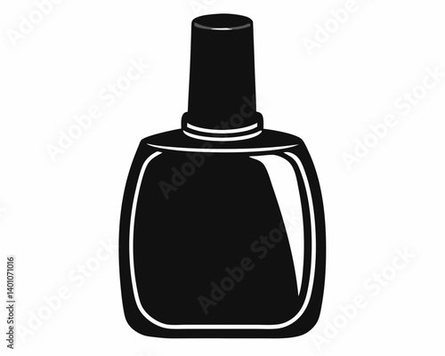 Black Nail Polish Bottle Icon for Beauty and Cosmetics