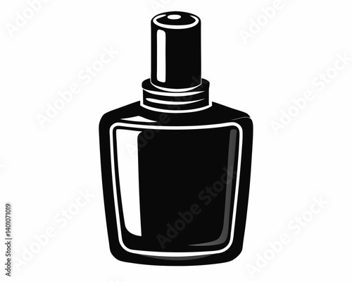Black Nail Polish Bottle Icon for Beauty and Cosmetics