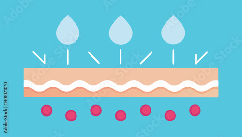 Hydration Effects An illustration depicting nanotechnology delivering moisture to skin cells showing beforeandafter hydration levels to enhance texture.