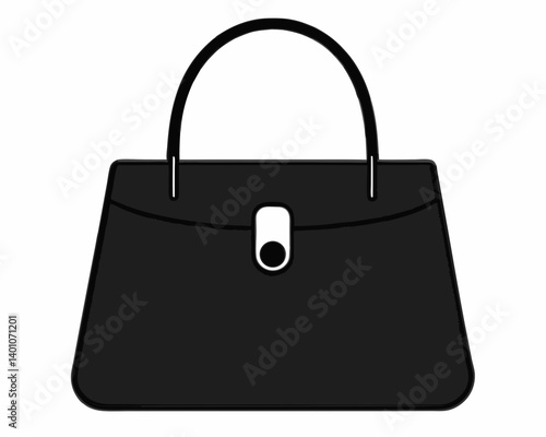 Black Handbag Icon for Fashion and Accessories