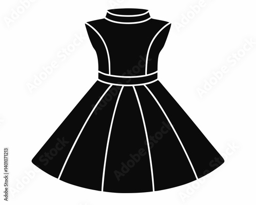 Black Dress Icon for Fashion and Design Themes