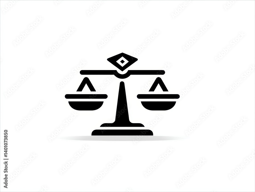 Black and White Scale Icon on White Background Black and White Scale Icon on White Background