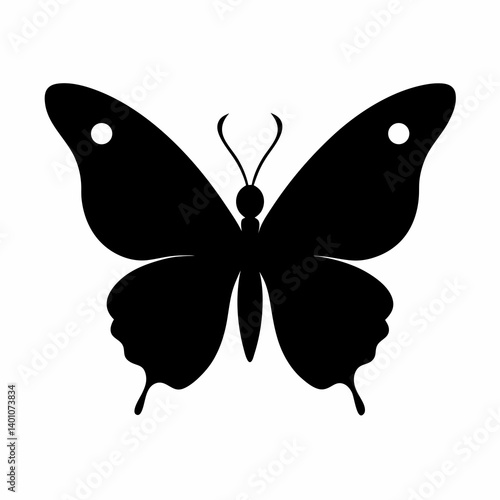 AI Generated Admiral Butterfly Vector Silhouette Isolate White Background
