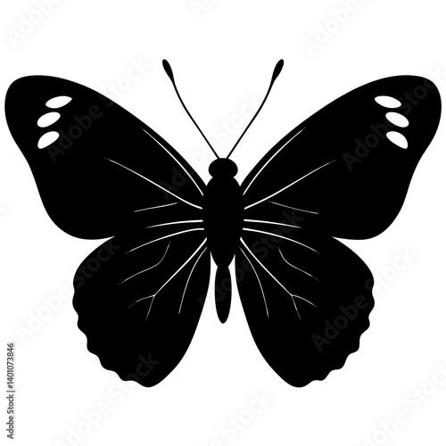 AI Generated Admiral Butterfly Vector Silhouette Isolate White Background