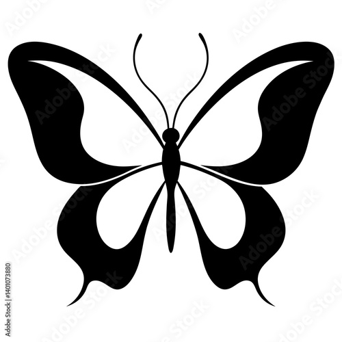 AI Generated Admiral Butterfly Vector Silhouette Isolate White Background