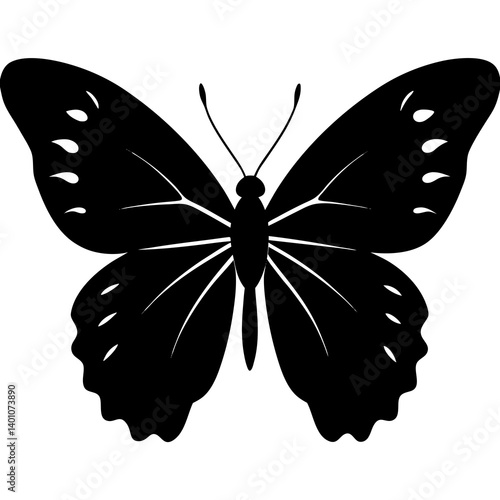 AI Generated Admiral Butterfly Vector Silhouette Isolate White Background