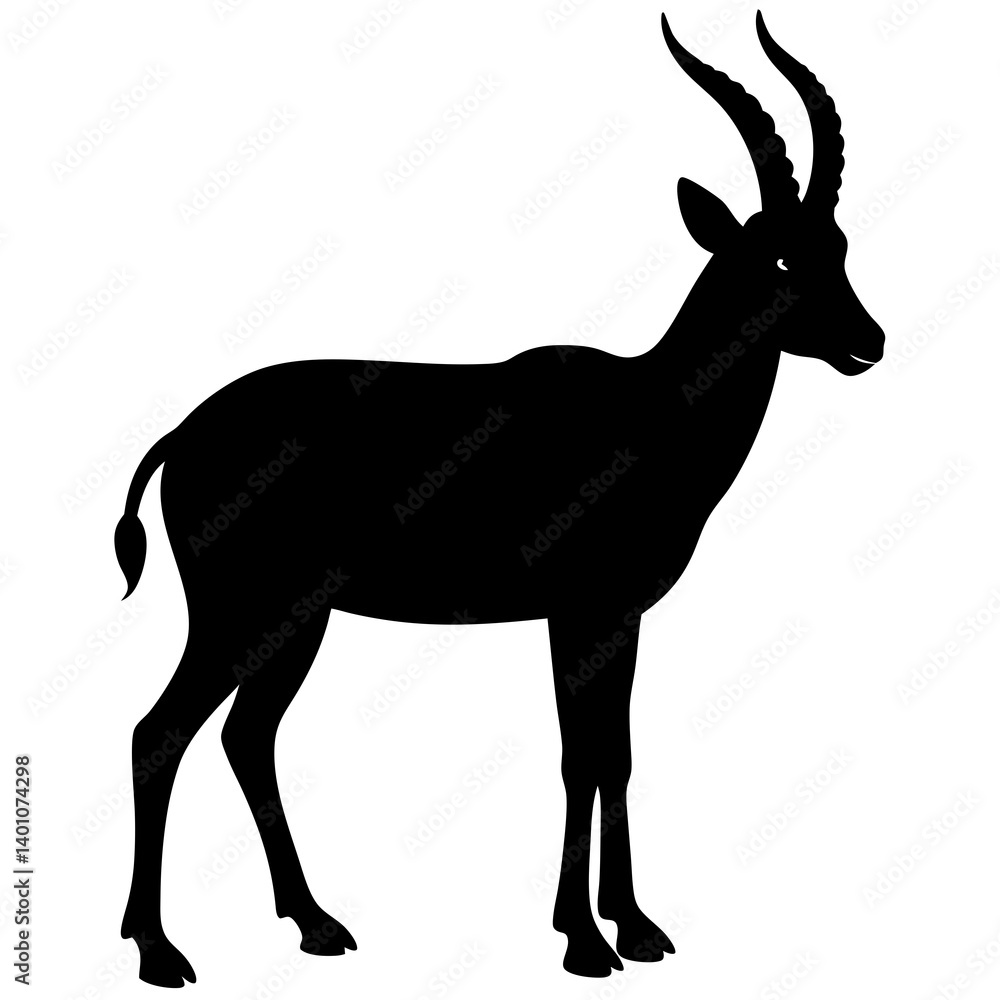 Obraz premium AI Generated Addax Vector Silhouette Isolate White Background