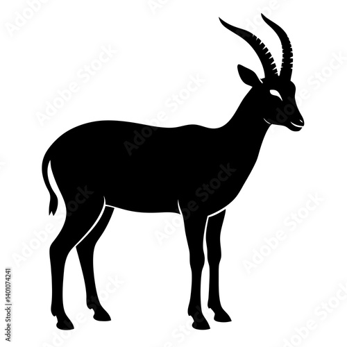 AI Generated Addax Vector Silhouette Isolate White Background