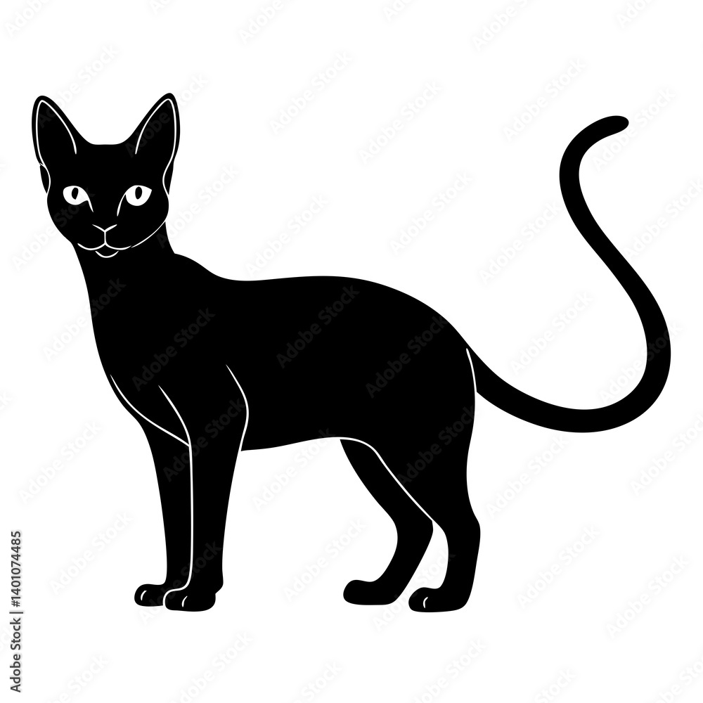 Obraz premium AI Generated Abyssinian Vector Silhouette Isolate White Background